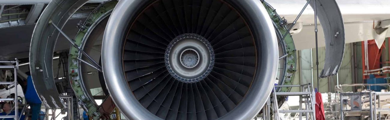 opened-aircraft-engine-in-the-hangar